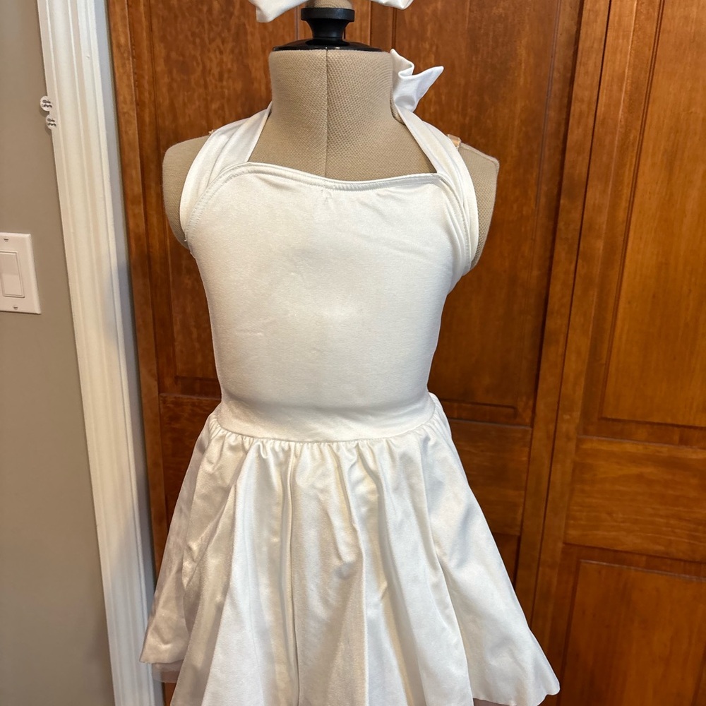 Weissman White and Tan Halter Dress
